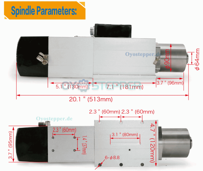 Luftgekühltes 4,5kW BT30 ATC Motorspindel Set mit 5,5kW Frequenzumrichter Luftgekühltes 4,5kW BT30 ATC Motorspindel Set mit 5,5kW Frequenzumrichter