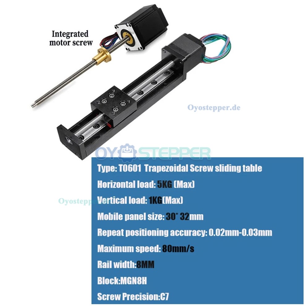 Mini CNC Motorisierte Lineartisch 0,07 Nm mit NEMA 11 Schrittmotor und Treibersatz TB6600 Kit