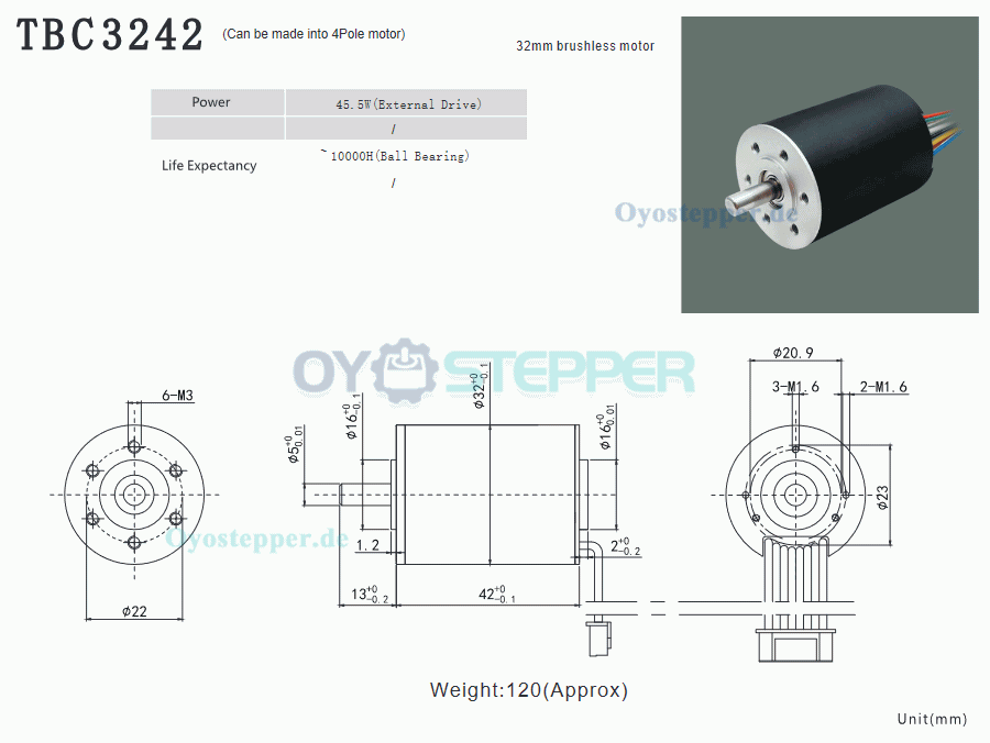 2 Stück bürstenloser Kernlosmotor, 12V / 24V, Ø12 mm BLDC-Motor