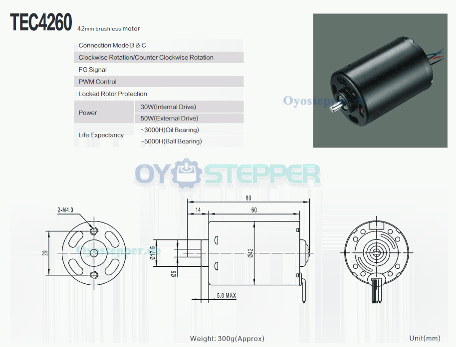 2 Stück Brushless DC-Motor mit integriertem Treiber 12V / 24V, 500 g·cm, 5000 U/min
