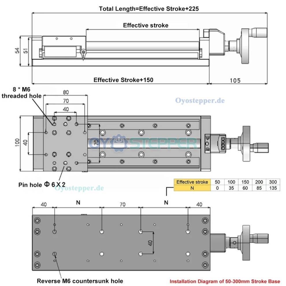CNC-Linearf&uuml;hrungs Schlitten mit Selbstsicherndem Digitaldisplay, Z-Positionierung und Trapezgewindetrieb