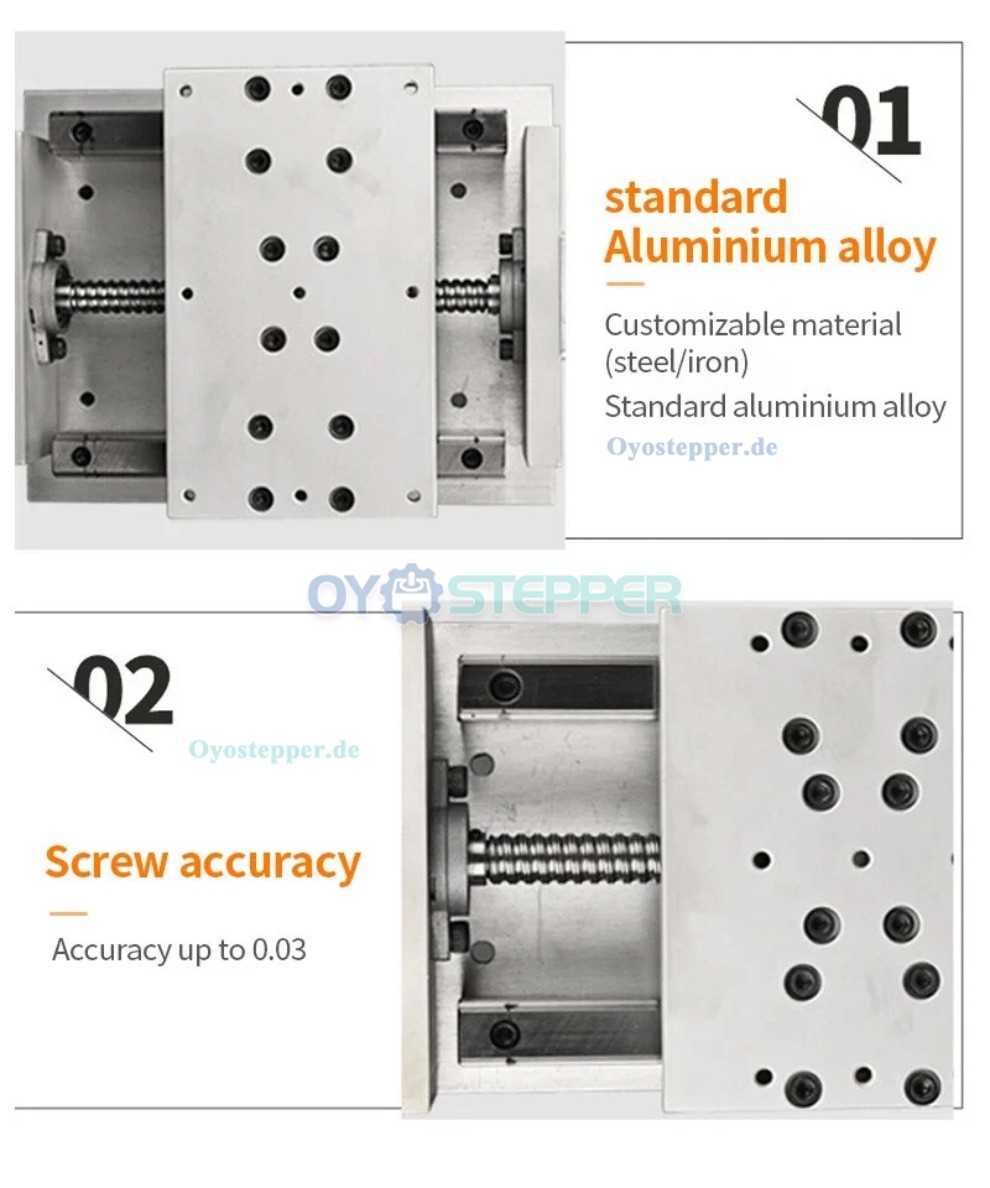 CNC-Linearf&uuml;hrungs Schlitten mit Selbstsicherndem Digitaldisplay, Z-Positionierung und Trapezgewindetrieb