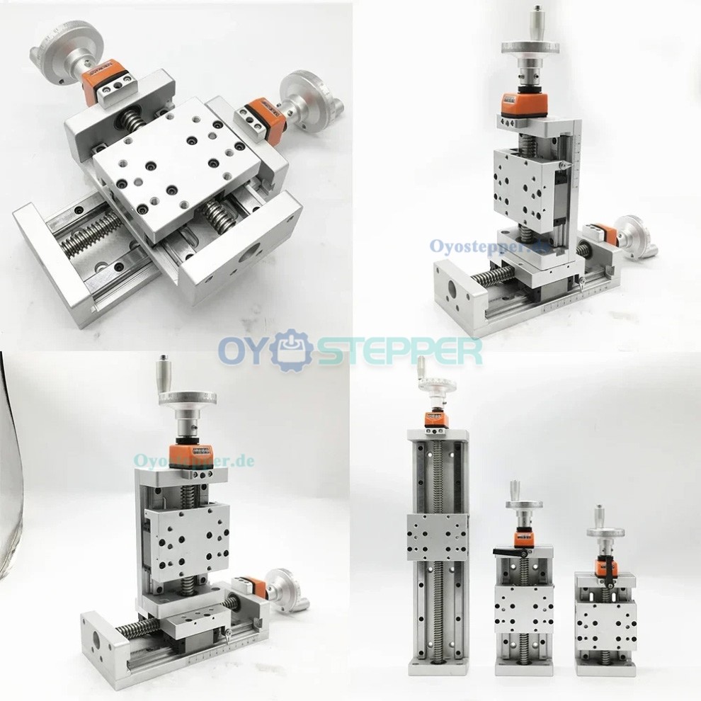 CNC-Linearf&uuml;hrungs Schlitten mit Selbstsicherndem Digitaldisplay, Z-Positionierung und Trapezgewindetrieb
