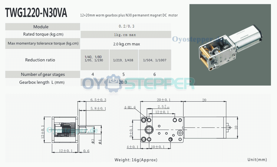 2 Stück Mini-DC-Schneckengetriebemotor, 6V / 12V, 90° Ausgangswelle, 1 kg·cm, 12 × 20 mm