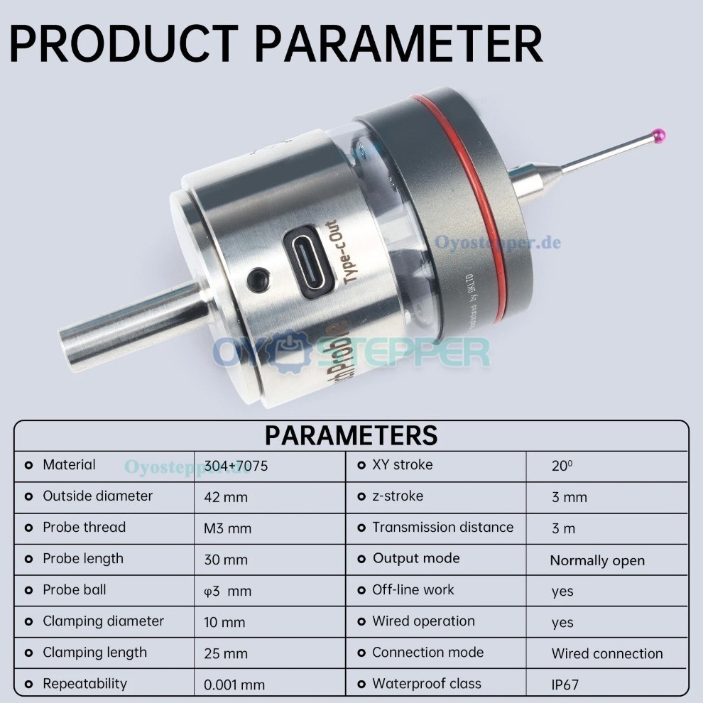 WP500 3D Kantentaster und Messtaster 0,001mm f&uuml;r CNC Fr&auml;smaschinen