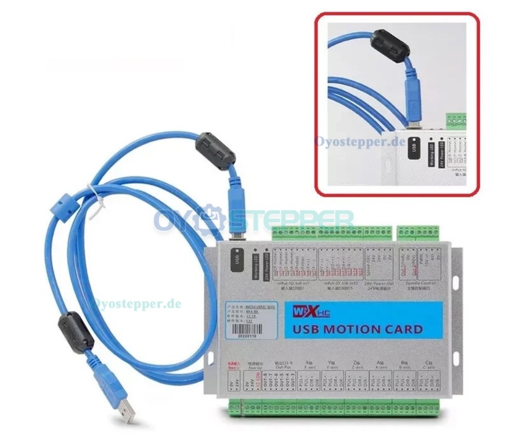 XHC 3/4/6 Achsen CNC Motion Controller Karte f&uuml;r Mach4 2000kHz USB Breakout Board