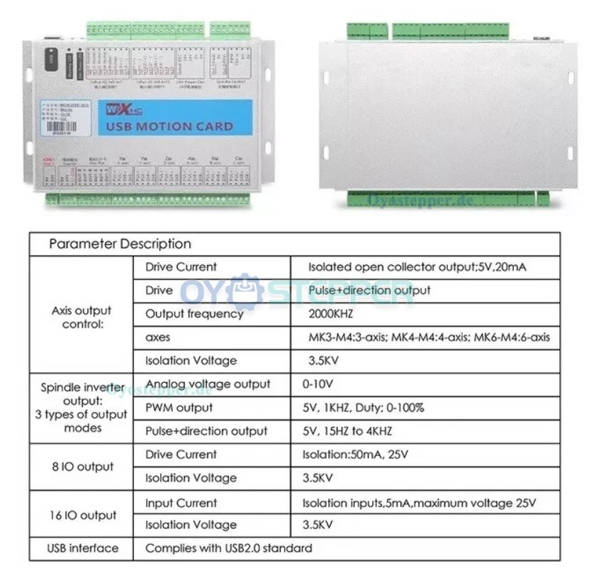 XHC 3/4/6 Achsen CNC Motion Controller Karte f&uuml;r Mach4 2000kHz USB Breakout Board
