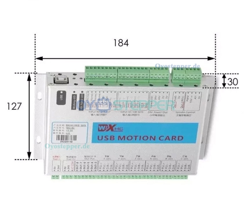 XHC 3/4/6 Achsen CNC Motion Controller Karte f&uuml;r Mach4 2000kHz USB Breakout Board