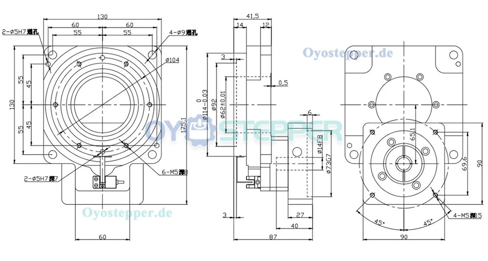 Hohlwellen-Drehtisch-Getriebe,Übersetzung 10:1/18:1 für NEMA 34 (86mm) Schrittmotor