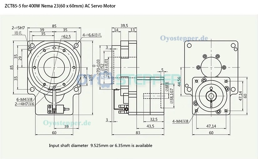 Hohlwellen Drehaktuator/Drehtisch-Getriebe für 400W AC-Servomotor