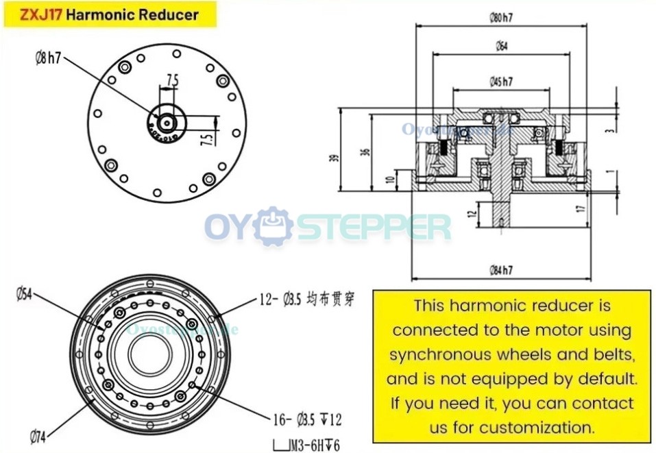 ZXJ-Serie Harmonic-Drive-Getriebe,&Uuml;bersetzungsverh&auml;ltnis 30:1 bis 100:1, Eingangswellen-&Uuml;bersetzung 30 Bogensekunden