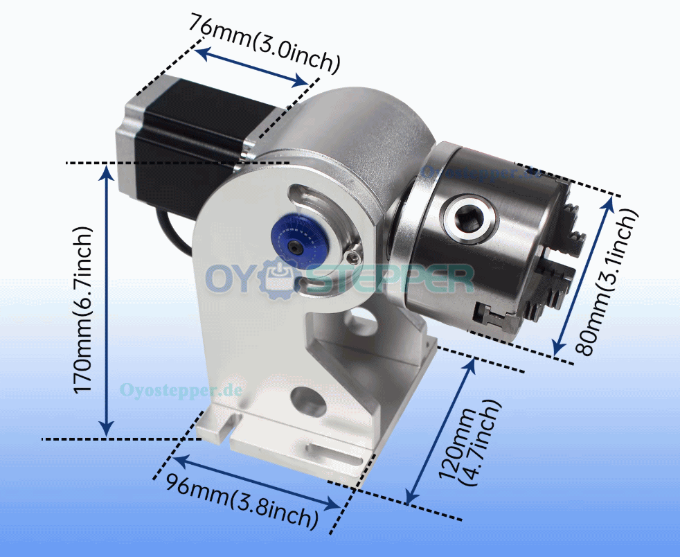 D80 CNC Drehachse mit 80mm Dreibackenfutter und Schrittmotor für Faserlaserbeschriftung Laserschweißen und CO2 Lasergravur D80 CNC Drehachse mit 80mm Dreibackenfutter und Schrittmotor für Faserlaserbeschriftung Laserschweißen und CO2 Lasergravur