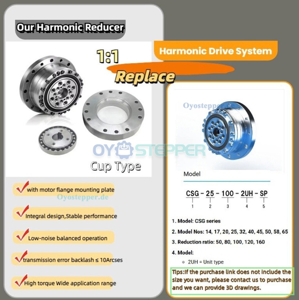 ZXS-Serie Harmonic-Drive-Getriebe,Schalen-&Uuml;bersetzungsverh&auml;ltnis 30:1 bis 160:1 , f&uuml;r Schrittmotor / Servomotoren
