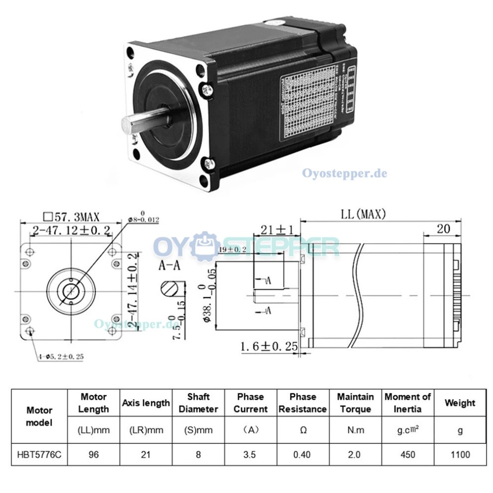 DLF-Serie Planetengetriebe mit Integrierter 2Nm-NEMA23-Schrittmotor-Kit (14mm Ausgang)