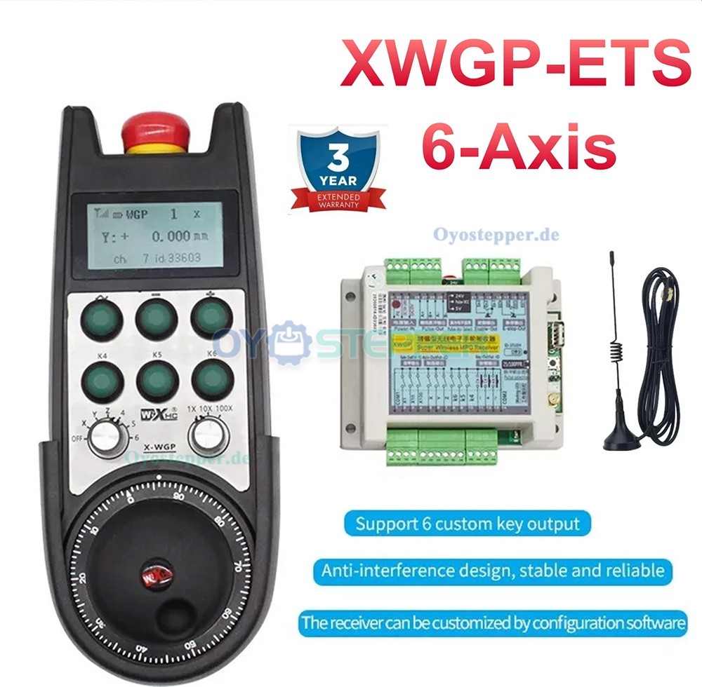 XWGP-ETS kabelloses elektronisches 6 Achsen CNC MPG Handrad