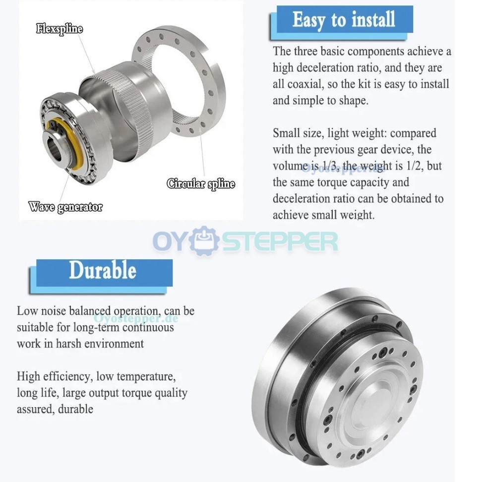 ZXJ-Serie Harmonic-Drive-Getriebe,&Uuml;bersetzungsverh&auml;ltnis 30:1 bis 100:1, Eingangswellen-&Uuml;bersetzung 30 Bogensekunden